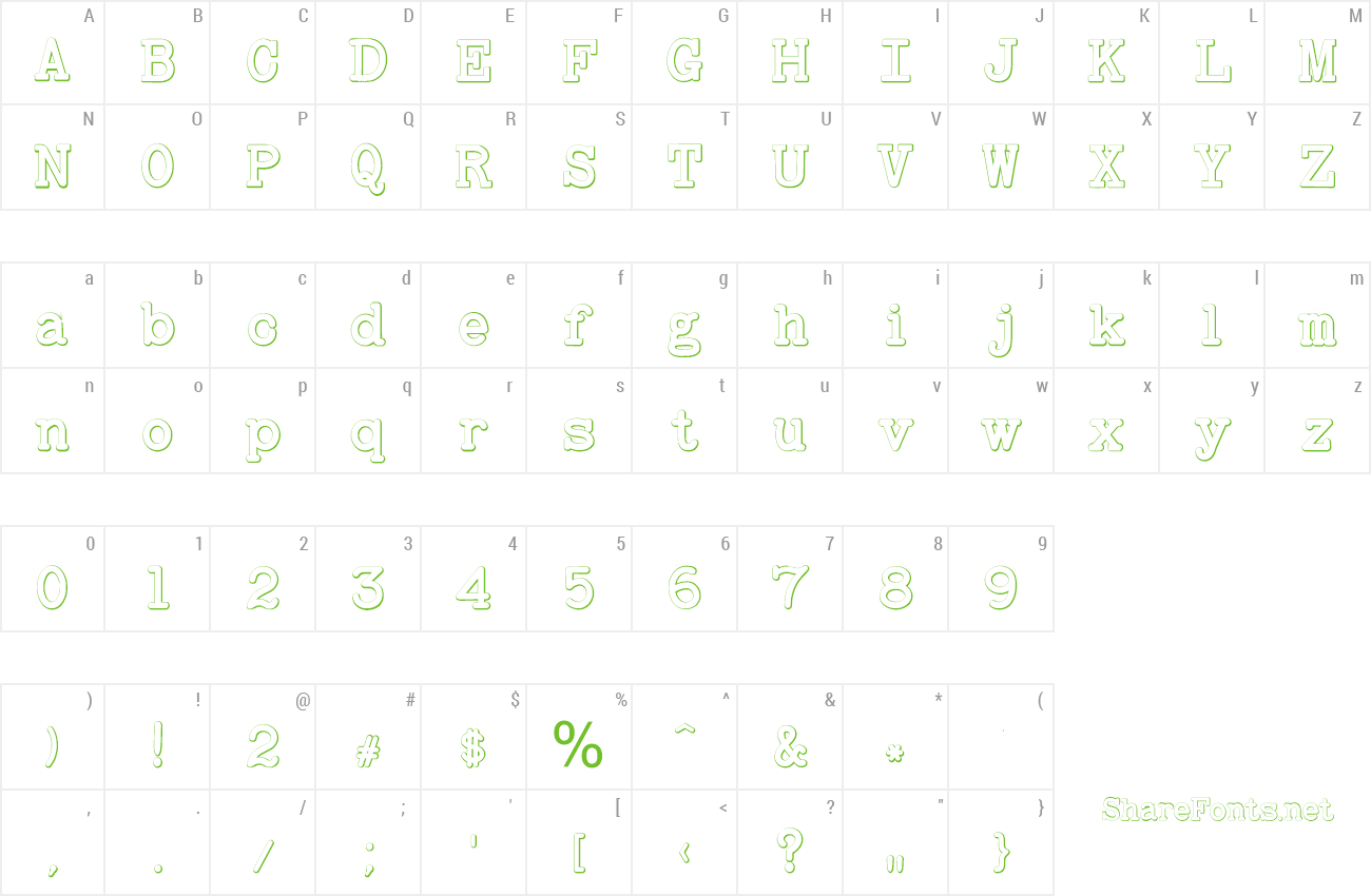 Font Baltimore Typewriter Beveled preview